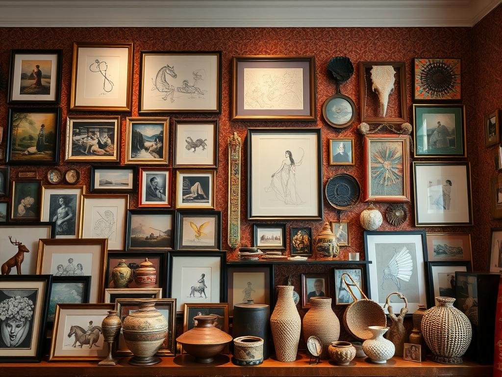 eclectic gallery wall” and “maximalist decor