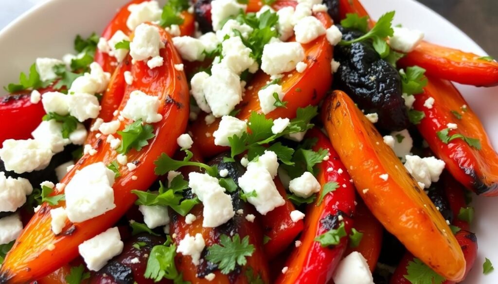 charred pepper salad with feta recipe