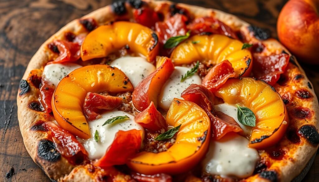 grilled peach and prosciutto pizza recipe