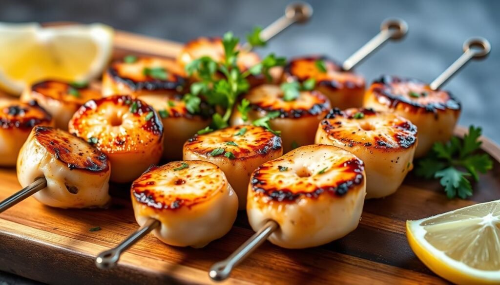 grilled scallops skewers recipe