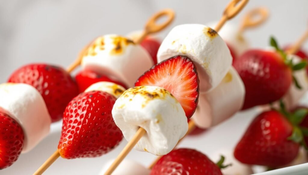 marshmallow and strawberry kebabs recipe