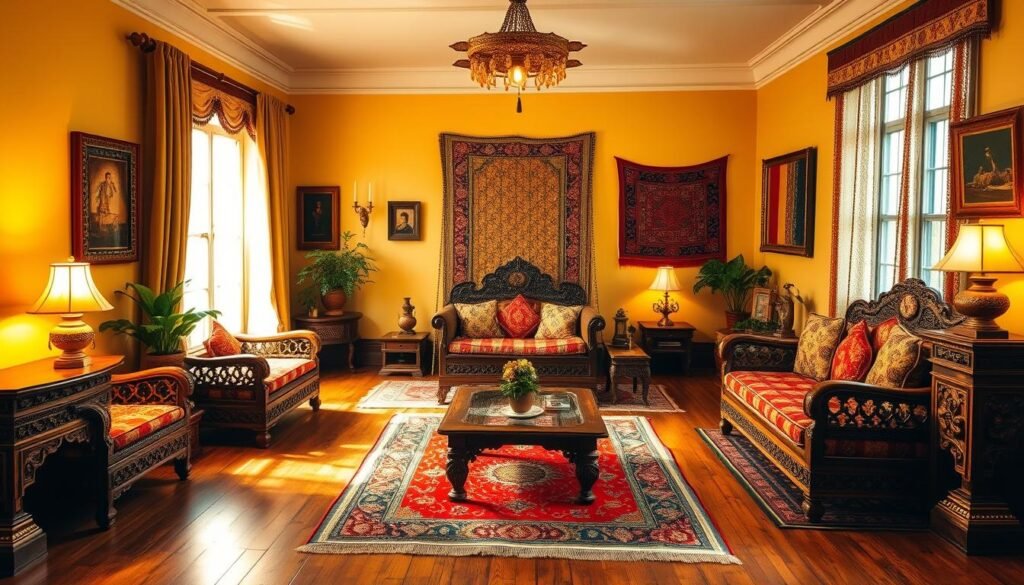 Indian living room with jhoola
