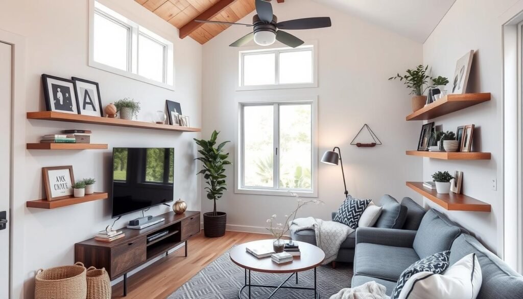 floating shelves for small spaces