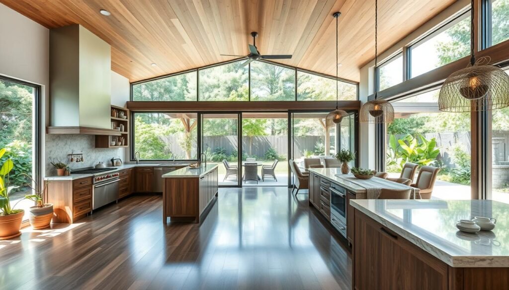 indoor outdoor kitchen flow