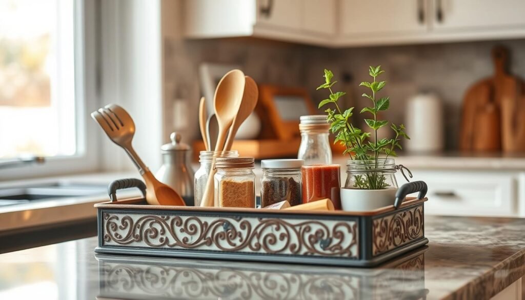 kitchen counter trays organizers