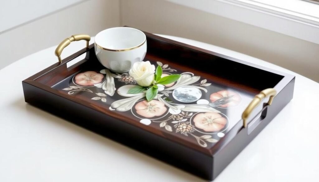multi-purpose decorative serving trays with handles