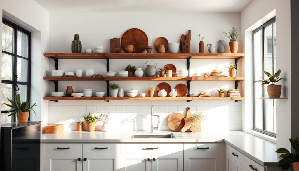 open shelving kitchen design