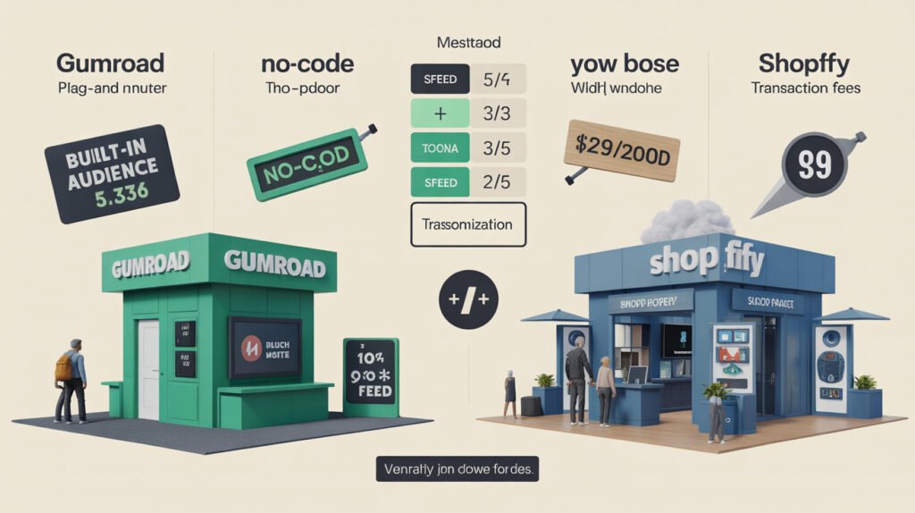 Gumroad vs Shopify for digital products